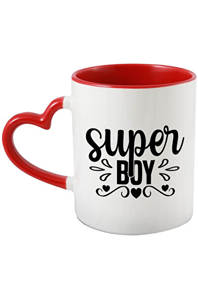 StoryGift Romania Cana pentru un baiat cuminte si bun cu mesajul "Super boy" - inimioare cu Maner , Cu ,STG