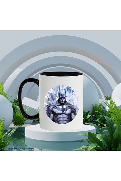 StoryGift Romania Mug With Batman, DC, Superheroes, Circle, Costume, Justice League, Multicolor 330 ml, Ceramic, With