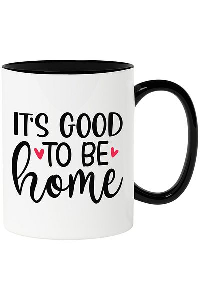 StoryGift Romania Heart-shaped mug for those who feel good about coming home with Black Handle, M,STG
