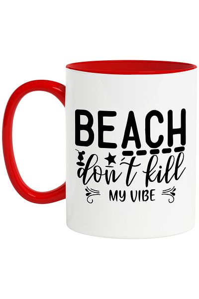 StoryGift Romania Mug with a message in English "Beach, don't kill my vibe" - don't destroy my mood, With,STG