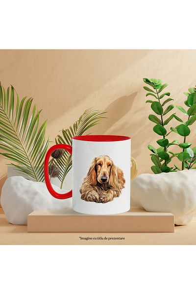 StoryGift Romania Mug with a sleepy dog ​​| illustration | furry | tired | in no mood | fatigue , With ,STG