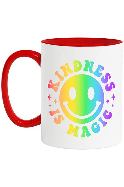 StoryGift Romania Mug with a smiling emoji and the text "Kindness is magic" - kindness is magic with , With ,STG