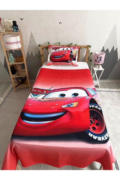 dekomingo Red Floor Car Baby and Child Base Pique Set