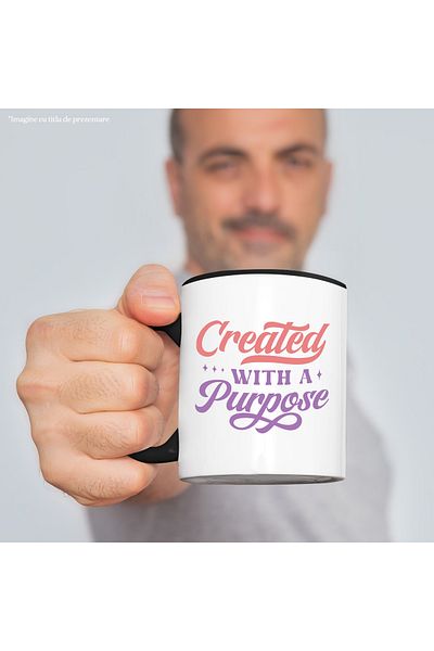 StoryGift Romania Mug with motivational message in English "Created with a purpose" - created with a purpose, With ,STG