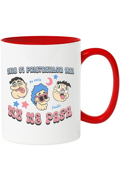 StoryGift Romania Mug Group of funny seniors we don't care friends, 330ml, Ceramic with Red Handle, With Ma,STG