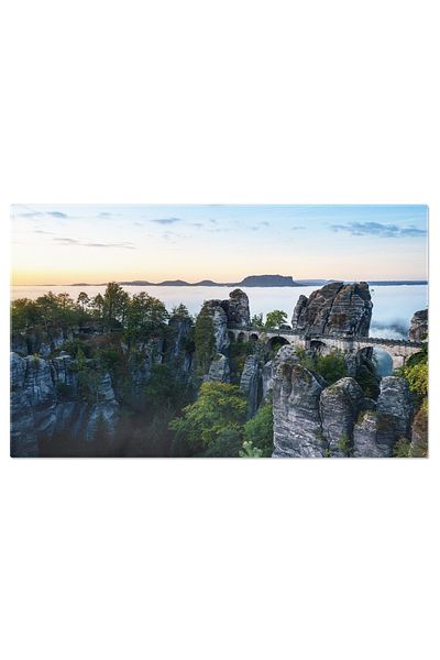 StoryGift Romania Tablou Canvas Podul Bastei La Rasarit Cu Cea Bastei, Pod, Destinatie, Europa, Elba 670