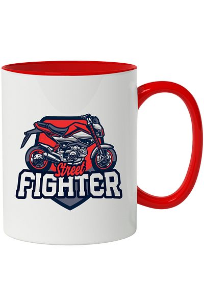StoryGift Romania Mug With Message In English Street Fighter, Emblem, Motorcycle, Multicolor 330 ml, With ,STG