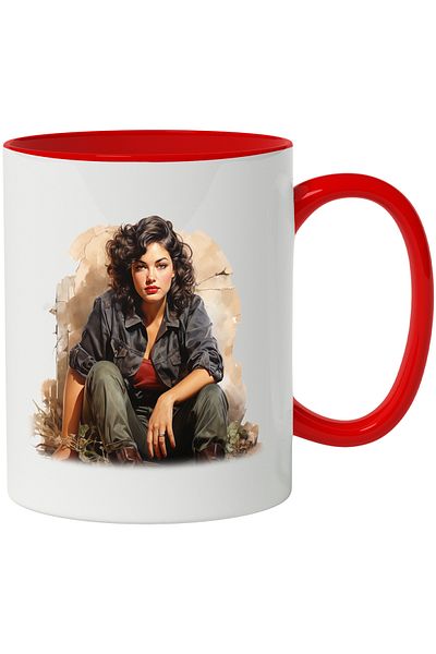 StoryGift Romania Mug With Sophia Loren, Actress, Movie, Celebrity, Star, Multicolor 330 ml, Ceramic c, With ,STG