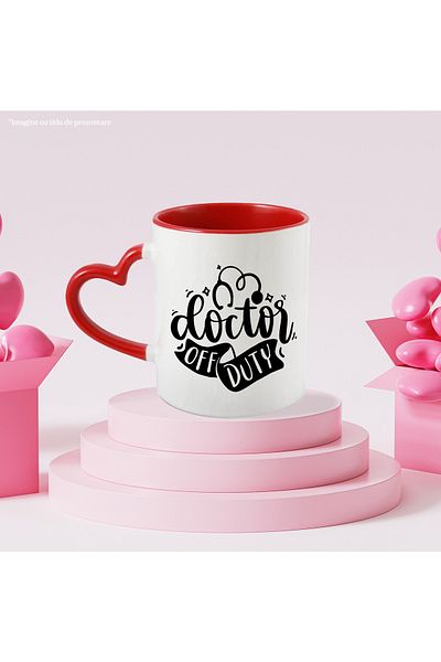 StoryGift Romania Mug for doctors who have finished their work schedule with Heart Handle Ro, Cu, STG.