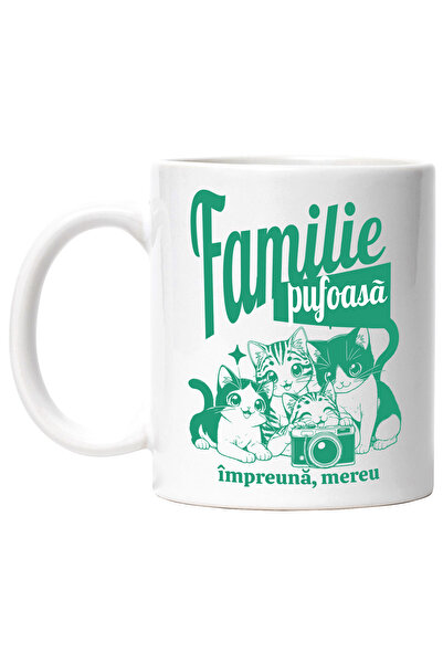 StoryGift Romania Cana Familie pufoasa impreuna mereu animale pisici , 330ml,...