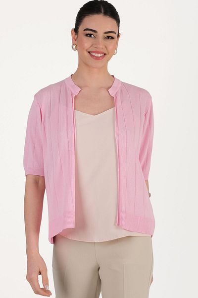 Spazio Consilia Hakim Collar Knitwear Cardigan Pink