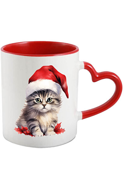 StoryGift Romania Cana cu o pisicuta serioasa | ilustratie | caciula de Craci...