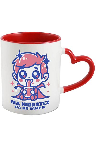 StoryGift Romania I hydrate like a vampire kids water mug H4ALLowen dracula, 330ml, Ceramic with Ma, Cu, STG