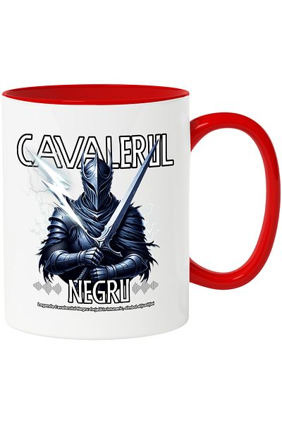 StoryGift Romania Mug The Black Knight Iron Armor Shining Swords, 330ml, Ceramic with R Handle, With ,STG