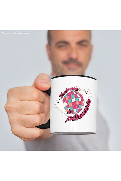 StoryGift Romania H4ALLowen party ghosts mug, 330ml, Ceramic with Man, With