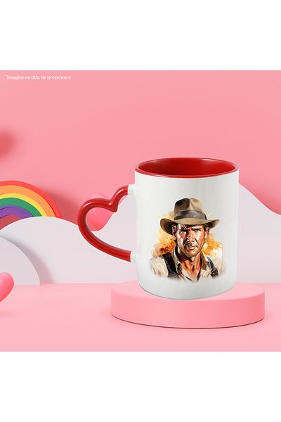 StoryGift Romania Mug With Indiana Jones, Fictional Character, Movie, Adventure, Multicolor 330 ml, Ceram, With ,STG