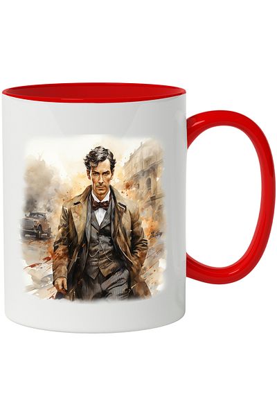 StoryGift Romania Mug With Sherlock Holmes, BBC, Police Series, Character, Multicolor 330 ml, Wax, With ,STG