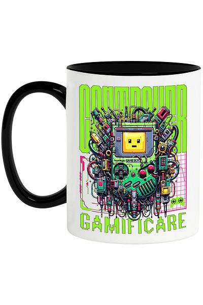 StoryGift Romania Cana Aparat Gamer Realitatea Virtuala Iubitorii Joc, 330ml, Ceramica Cu Maner Ne, Cu ,stg