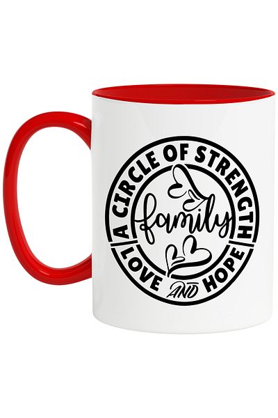 StoryGift Romania Mug with hearts and a message that shows that the family is a circle of power, a, With, STG.