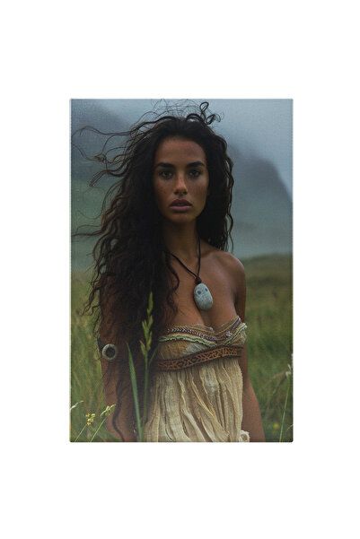 StoryGift Romania Tablou Canvas: Femeie Cu Decolteu Și Păr În Vânt În Cadru N...