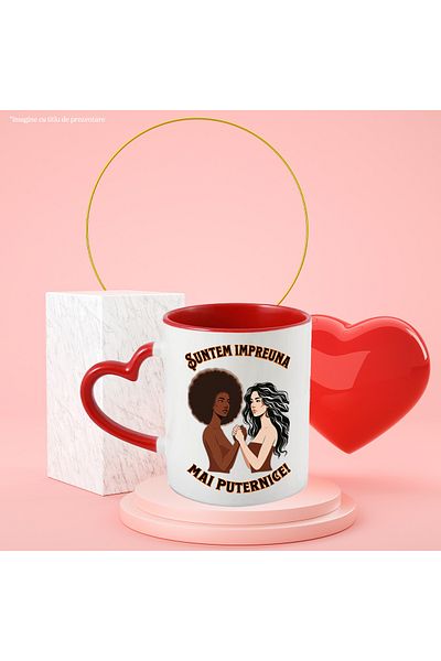 StoryGift Romania Mug Women Together Motivational Strong Equality, 330ml, Ceramic with Handle, With,STG.