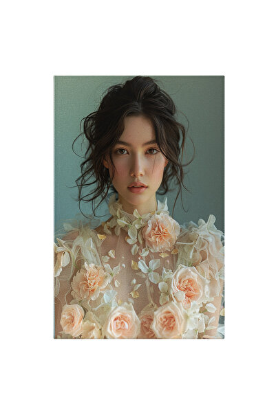 StoryGift Romania Tablou Canvas: White Women Cu Parul Coafat Si Obrajii Roz I...