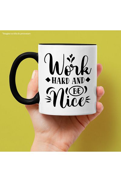 StoryGift Romania Mug with a message that encourages you to work hard and be kind to others - , With