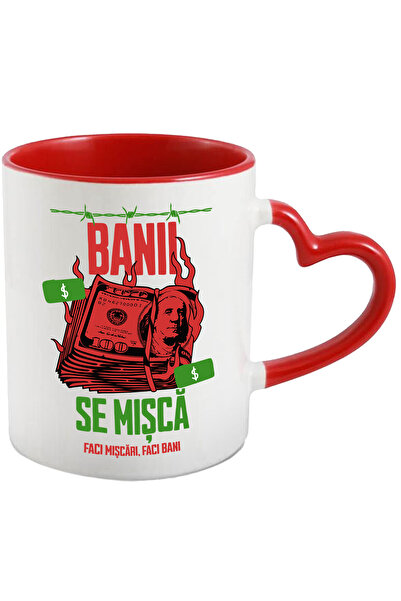 StoryGift Romania Cana banii se misca, faci miscari faci bani, bancnota, 330ml, Ceramica cu Maner , Cu ,STG