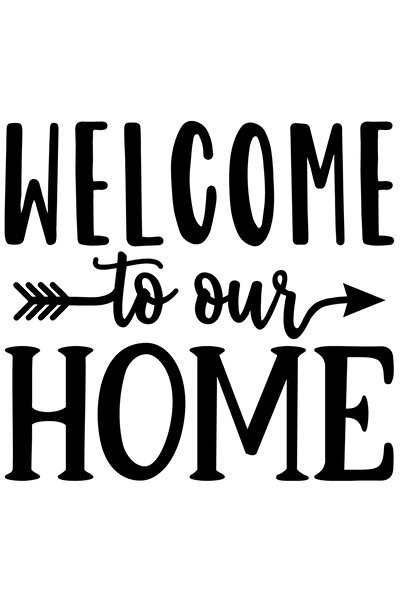 StoryGift Romania Sticker Adeziv 90CM Exterior cu mesaj de bun-venit in limba engleza - "Welcome to our home" ,
