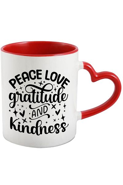 StoryGift Romania Mug with hearts and the text "Peace, love, gratitude and kindness" - peace love, With,STG