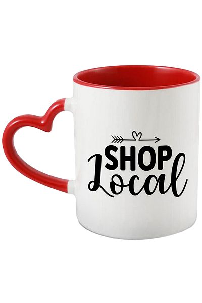 StoryGift Romania Mug for those who work at a local store with text in English with Handle In, With, STG.