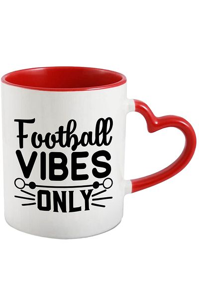 StoryGift Romania Mug for football fans with the text "Football vibes only" - only vibrations, With ,STG