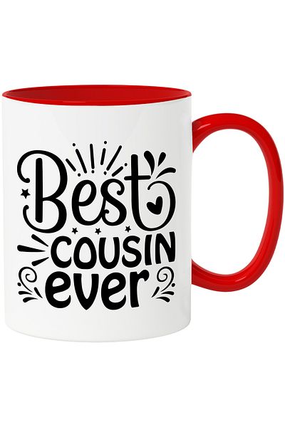 StoryGift Romania Mug with stars and heart with the text "Best cousin ever" - the best cousin ever, With ,STG.