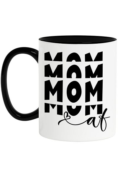 StoryGift Romania Heart mug for beloved and respected mothers with Black Handle, Black Handle S,STG