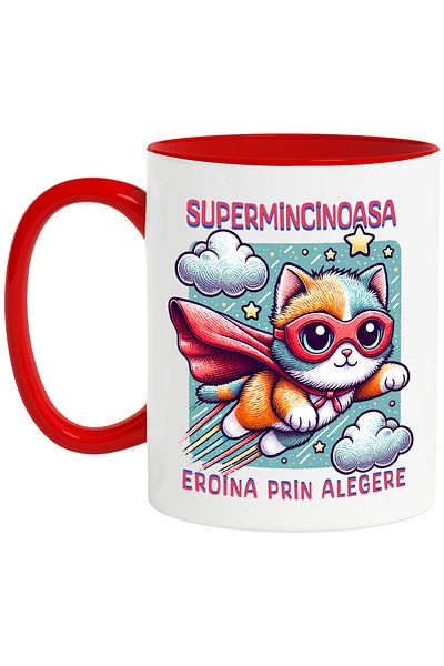 StoryGift Romania Super Liar Mug, Superhero, Heroine By Choice, 330ml, Ceramic with Ro Handle, With, STG.