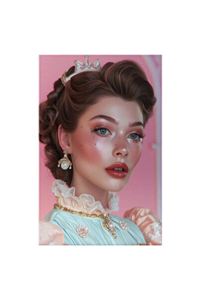 StoryGift Romania Tablou Canvas Princess Girl Cu Buzele Frumoase Si Cercei Cu...