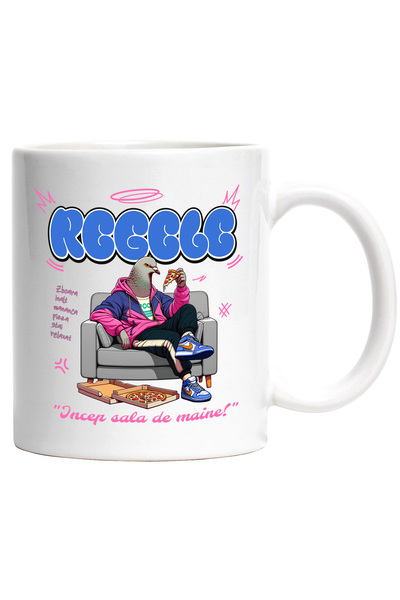 StoryGift Romania Cana Porumbel mancand pizza pe canapea text haios incep sal...