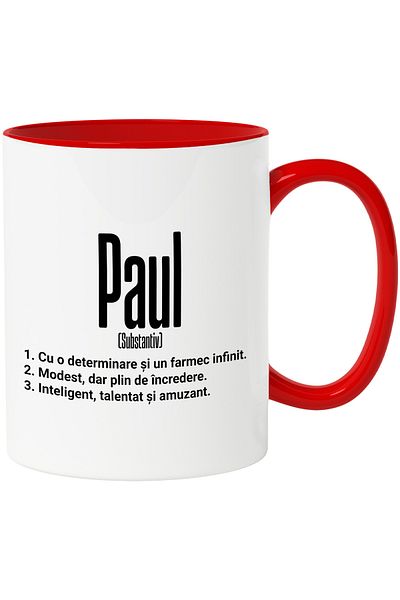 StoryGift Romania Mug With Name Paul, Determination, Modest, Smart, Funny, Personalized, Cad, With, STG