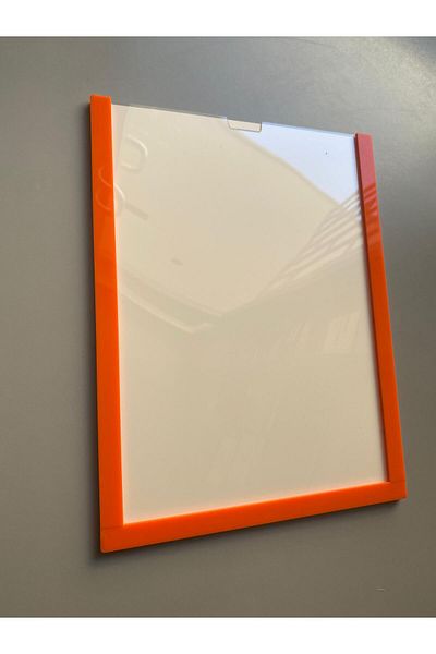 Yönline A4 Orange Document Frame Easy to Change Self-Adhesive Wall and Door Type Foil Holder