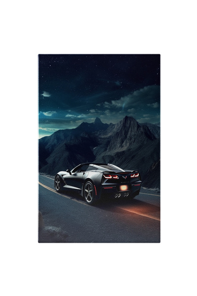 StoryGift Romania Tablou Canvas: Masina De Lux Corvette Pe Sosea Montana - No...