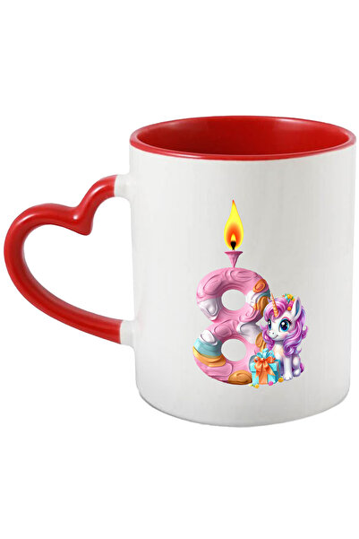 StoryGift Romania Cana cu cifra 8, lumanare aprinsa, flacara, cadou, unicorn,...