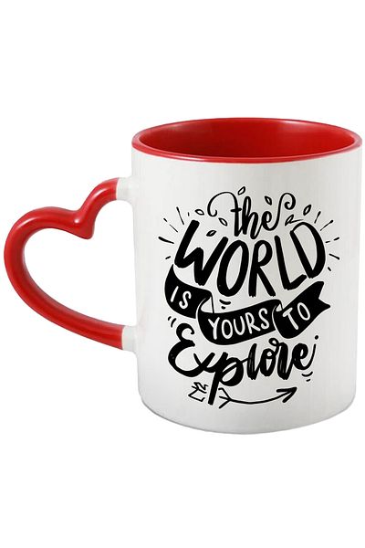 StoryGift Romania Mug with the message in English "The world is yours to explore" - lumea iti apa, Cu,STG
