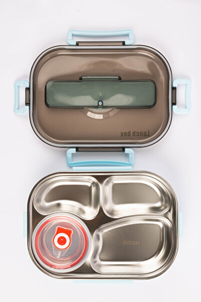 Cocobee صندوق غداء بيضاوي للأطفال - أزرق