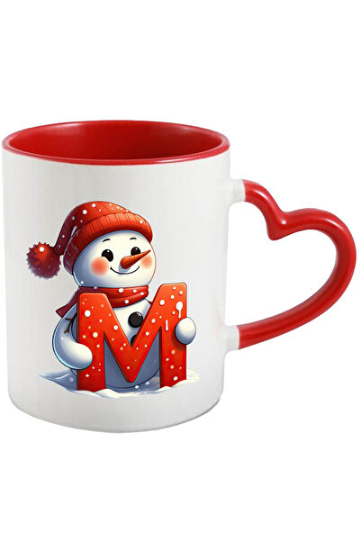 StoryGift Romania Cana cu un om de zapada care tine litera "M" | ilustratie |...