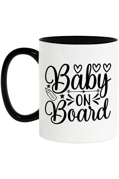 StoryGift Romania Cup with hearts and message indicating that there is a baby on board - bottle, Cu,STG