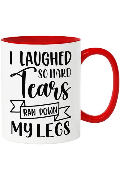 StoryGift Romania Mug with comic message "I laughed so hard, tears ran down my legs" - I laughed so hard, With ,STG