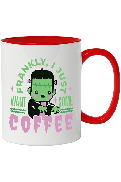 StoryGift Romania Frankly I Just Want Some Coffee Message Mug, Monster, Multicolor 330 ml, Ceram, With ,STG