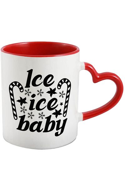 StoryGift Romania Cup with lollipops and the text "Ice, ice baby" - frozen/ice baby with Handle, With,STG