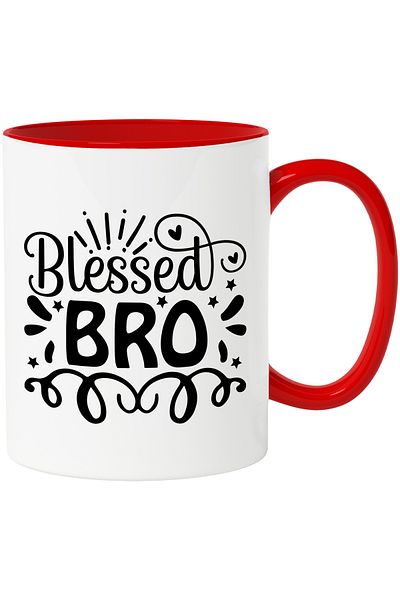 StoryGift Romania Heart shaped mug for a blessed brother - appreciation respect with Red Handle, With ,STG