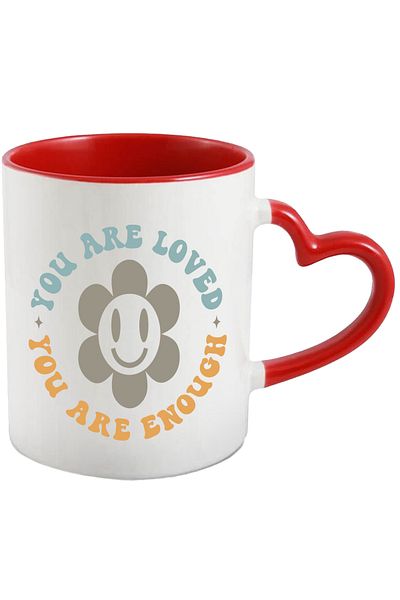 StoryGift Romania Cana Cu O Floare Pentru Iubita Cu Textul "tu Esti Iubita, Tu Esti De Ajuns" Cu M, Cu ,stg